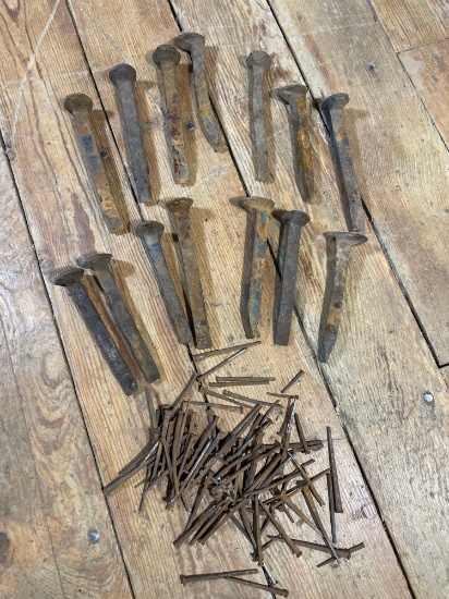 Assortment Of Hand Wrought Primitive Nails