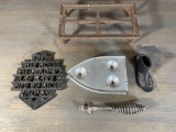 Cast Iron Stand, Atlantic Handle, Cobbler Form, Cast Iron Trivet , Sad Iron Stand