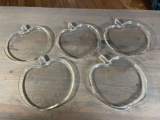 (5) Apple Shaped Clear Glass Plates