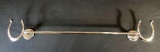 Chrome Plated Double Horseshoe Towel Bar 2ft Wall Mounted Includes Case