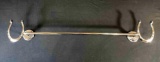 Chrome Plated Double Horseshoe Towel Bar 2ft Wall Mounted Includes Case