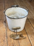 Enameled Bucket w/ Chopper Knife