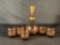 Murano glass decanter set, which includes a decanter and six matching glasses