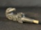 Fine Northwest Coast Haida Gwai Argillite Pipe Ivory Stem, Engraved Bottom 