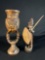 South African Ceremonial Cup & Maasai Carved Warrior