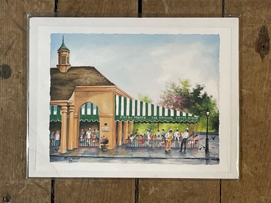 Jamie Hebert "Cafe Du Monde," Watercolor Painting
