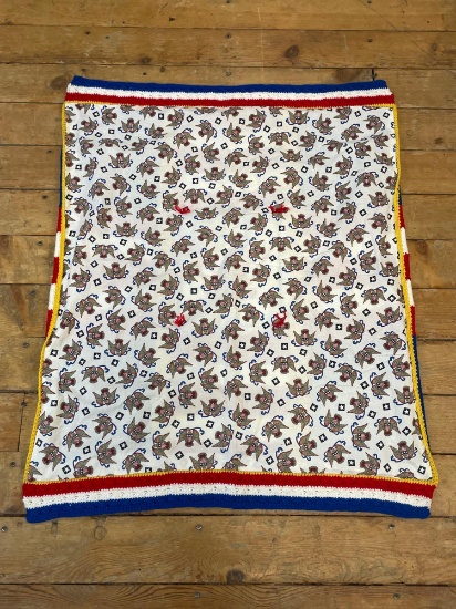 "Old Glory" afghan, a crocheted blanket with a design that resembles the American flag