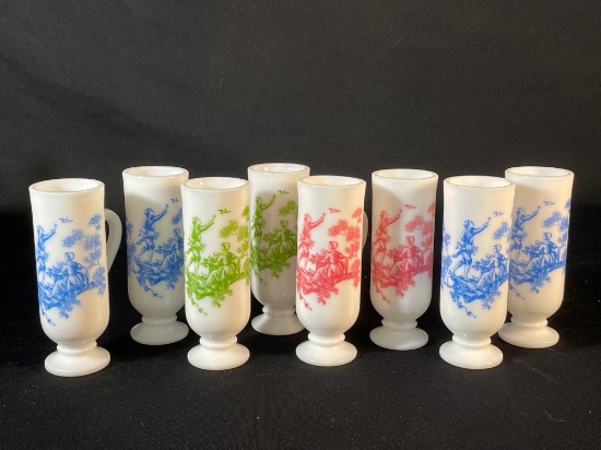 Avon milk glass Irish coffee cups