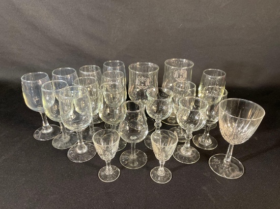 Large Assortment Of Clear Glass Stemware