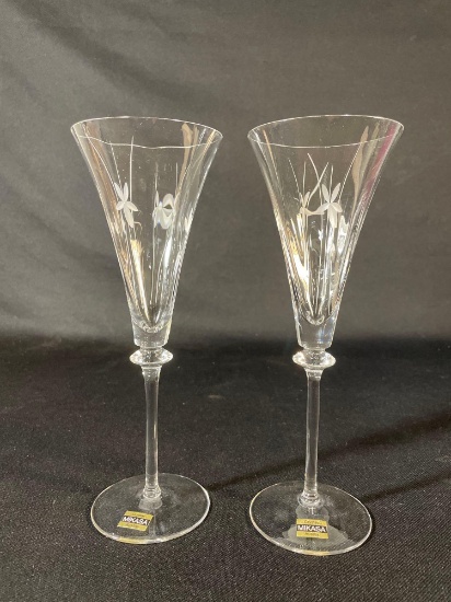 Pair Of Mikasa Crystal Stemware & Pair Of Unmarked
