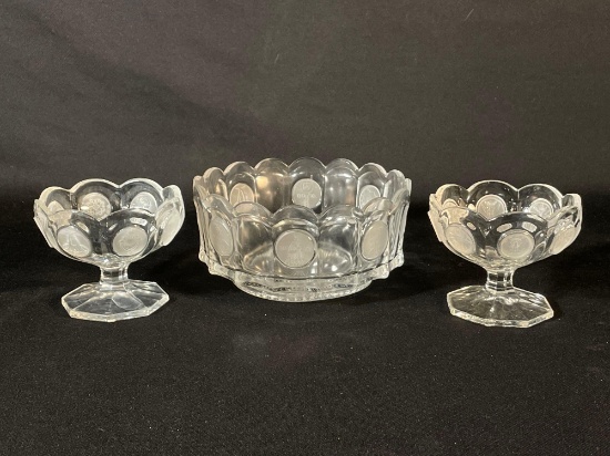 Fostoria Coin Glass Compote set