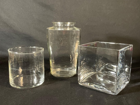 (3) Glass Vases