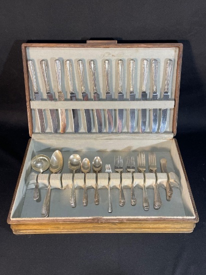 International Sterling Silver "Courtship" Flatware Set Service For-12