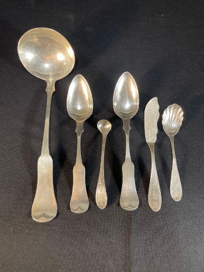 Assorted Pure Coin Silver Flatware