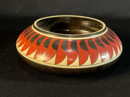 Painted Bowl Base Signed Applewood, T. Jones '96 Possibly Navajo