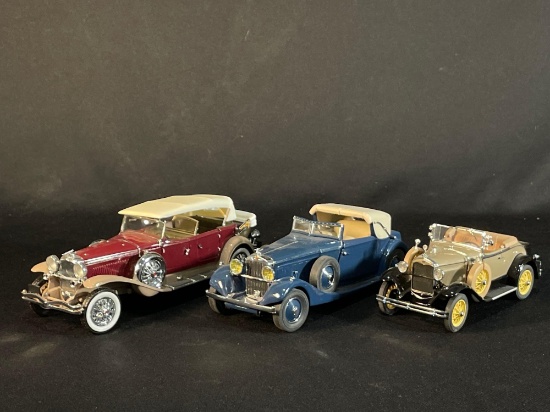 (3) Franklin Mint Die-cast Collectible toy Cars