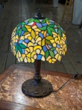 Art Nuevo Table Lamp w/ Tiffany Style Shade