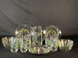 Avon Wild Violets Drink Set, Salad Plates & Bowls