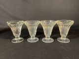 clear glass ice cream sundae glasses