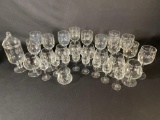 Large Assortment Of Clear Glass Stemware