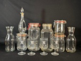 Monogramed Stemware, Canister Jars, & Water Carafes