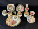 Large Assortment Of FLoral Decorative Vases & Containers