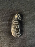 Fine Northwest Coast Haida Gwai Argillite Pendant By Cooper Wilson 2001