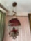Cranberry Red hanging parlor lamp