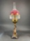 Victorian cherub table lamp cranberry