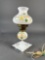 1950's milk glass painted desk light
