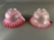2 matching acid etched cranberry shades