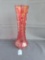 Moser style cranberry vase