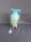 Blue quilted mop vase
