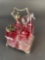 Rubina cranberry cut to clear condiment set