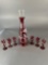 Early Bohemian glass liquer decanter and 6 glasses