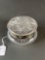 Heavy cut glass dresser jar