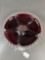 Ruby red vegetable tray with crystal underplatter