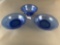 Hazel atlas depression blue bowl, 2 pyrex bowls