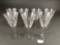 Set of 7 floral etched crystal stems