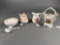 4 floral pitchers and bowls