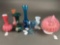7 Victorian bud vases including 2 jack in the pulpit