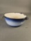 Blue banded pot with wooden handle