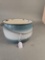 Grey/blue banded cooking pot