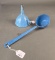 Blue granite mottled funnel and drinking ladle