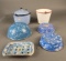 6 pieces granite include blue swirl soap dish
