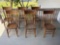 Set of 9 press back wooden matching dining chairs,