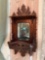 Walnut carved wall shelf