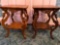 Pair quarter oak carved side tables, with carved griffins
