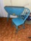 Child's blue drop leaf table and chair