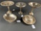 4 candy dishes, 1 butter dish, all sterling
